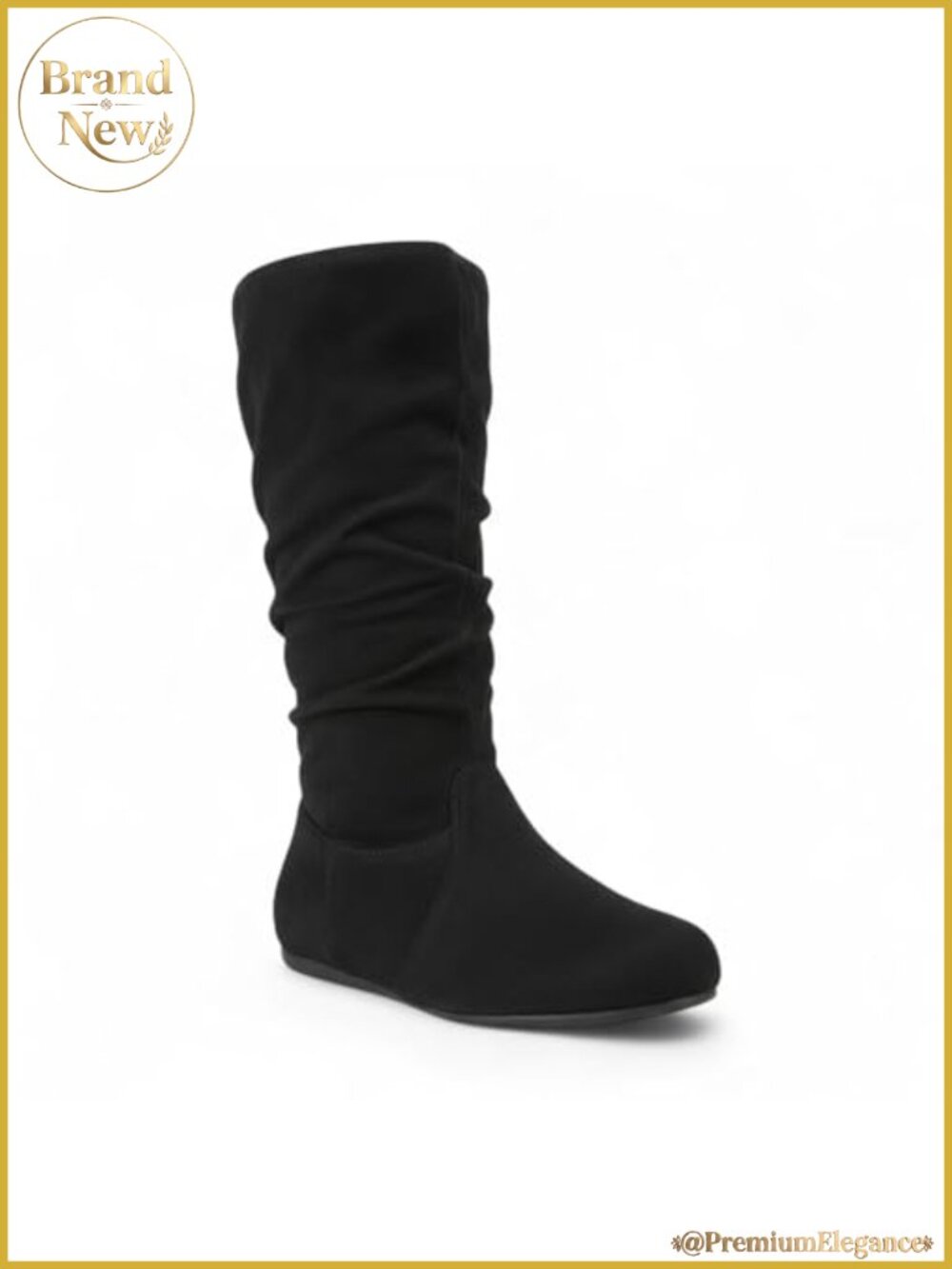 Womens Mid-Calf Pull On Zip Boots Low Heel Fall Winter Comfort